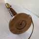 Vintage turned wooden lamp, in the style of Charles Dudouyt.