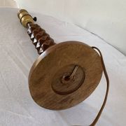 Vintage turned wooden lamp, in the style of Charles Dudouyt.