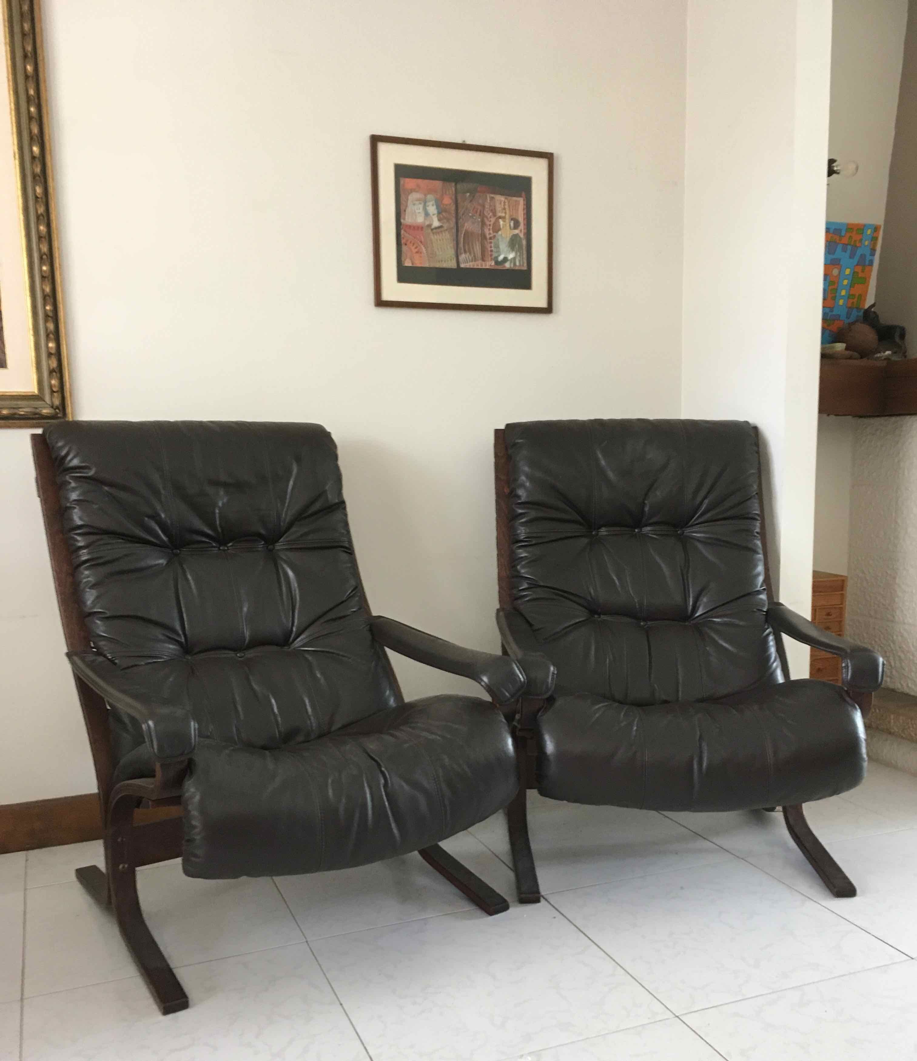 Two Siesta armchairs by Ingmar Relling for Westnofa Norway 1960