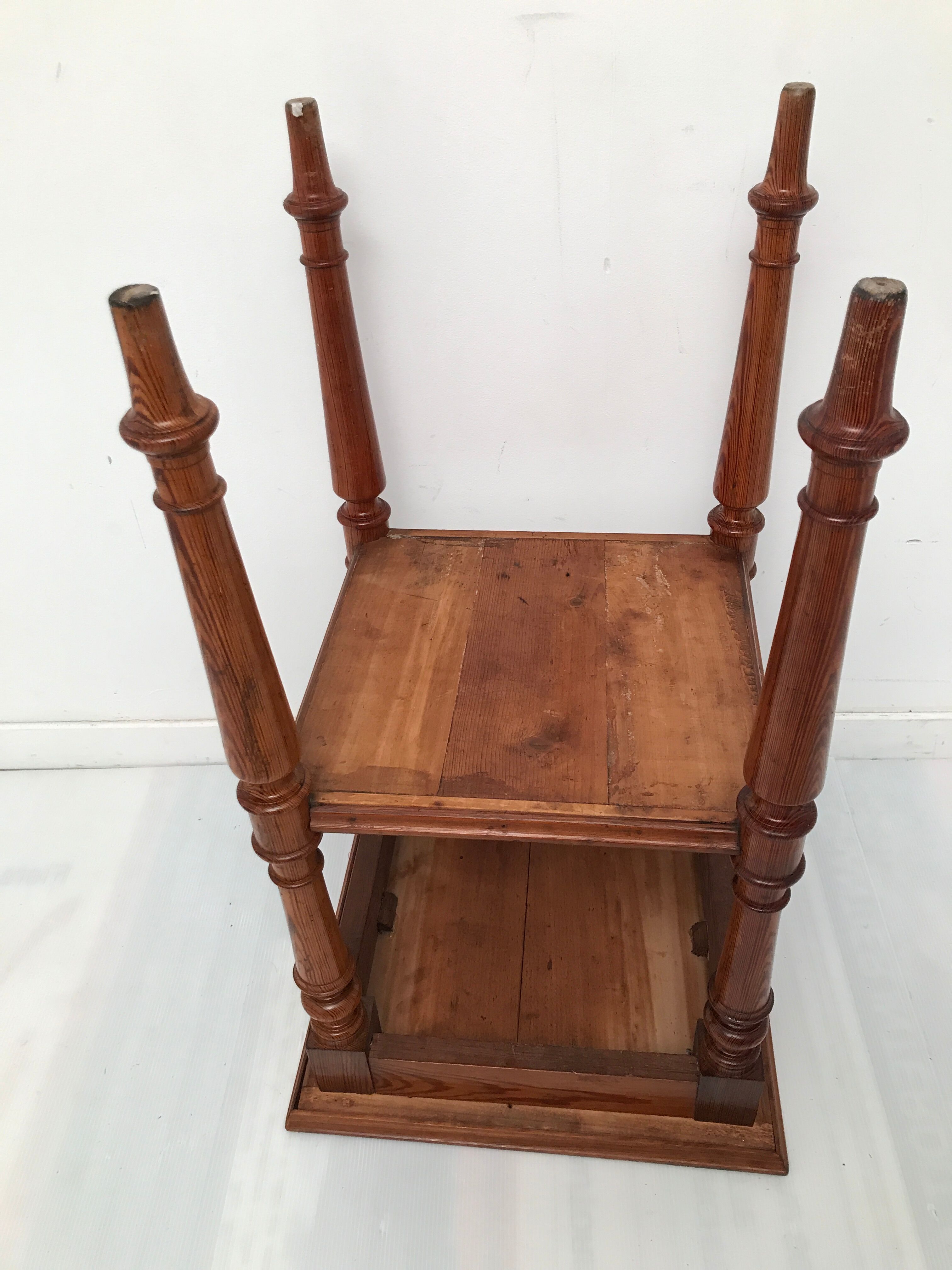 Guéridon table appoint en bois et osier vintage