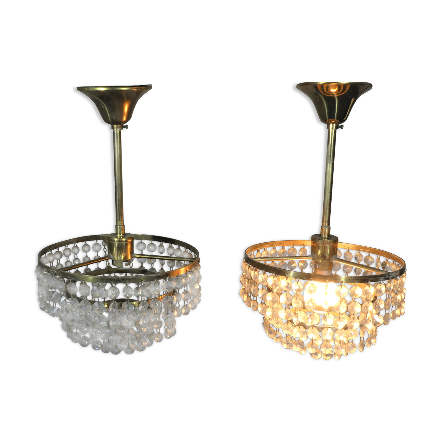 Lot de 2 lustres art déco