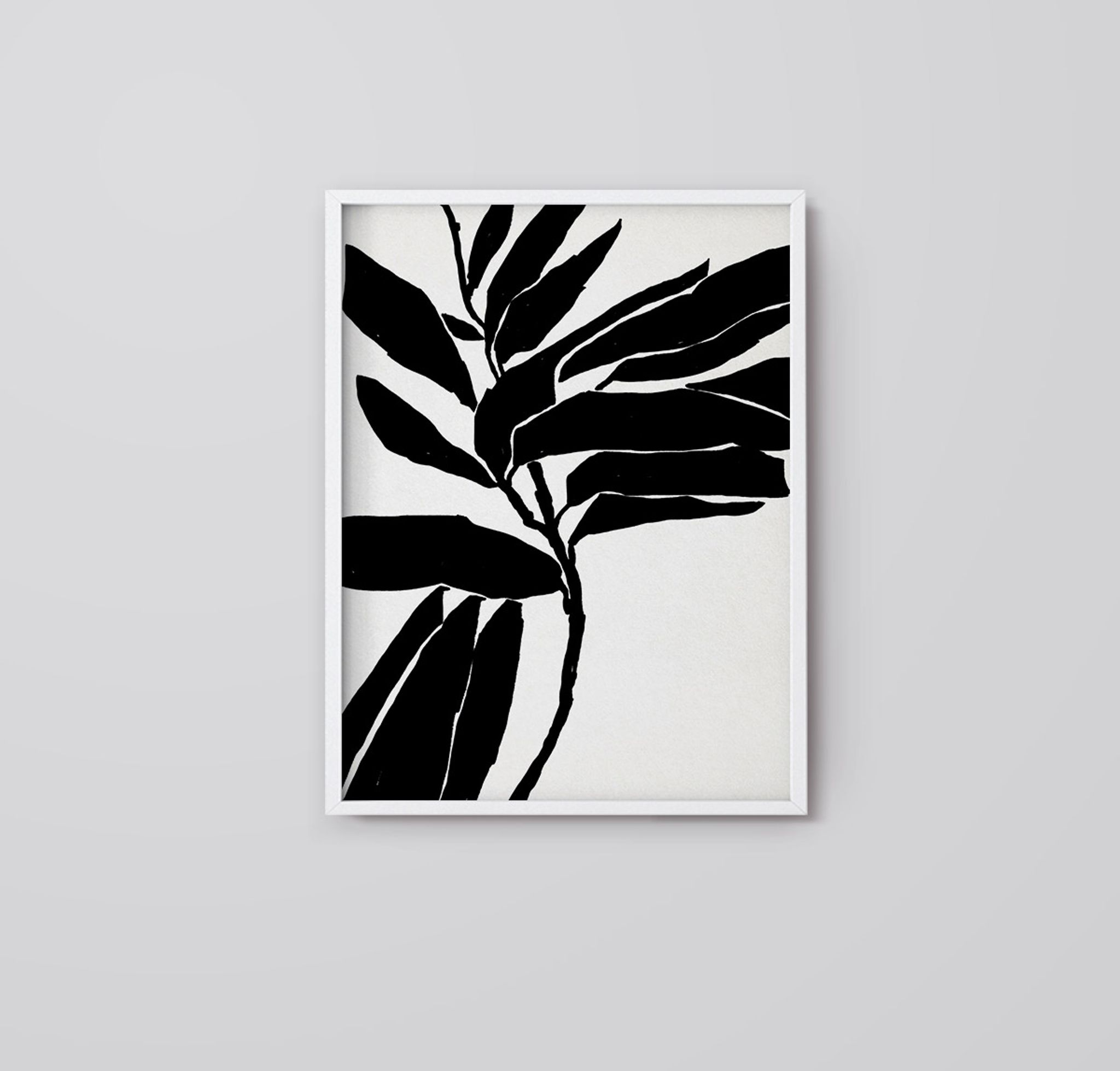 Illustration botanique en noir, 50x70