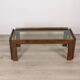 Vintage 70's table in wood and glass design Afra e Tobia Scarpa