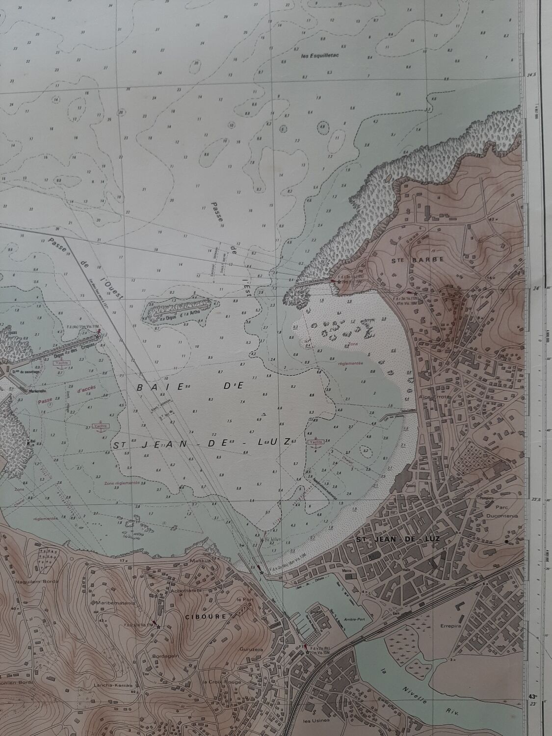 Nautical chart of the Bay of Saint Jean de luz