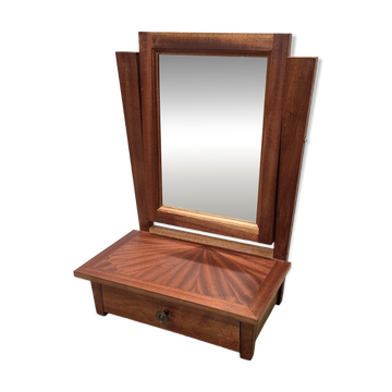 French Art Deco dressing table with swivel mirror