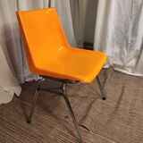 Orange plastic chair 1970
