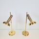 Vintage Brass Trumpet Table Lamps by Solken Leuchten, 1970s, Set of 2