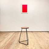 Bar stool in steel and walnut