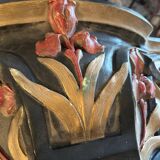 Art nouveau console in polychrome plaster