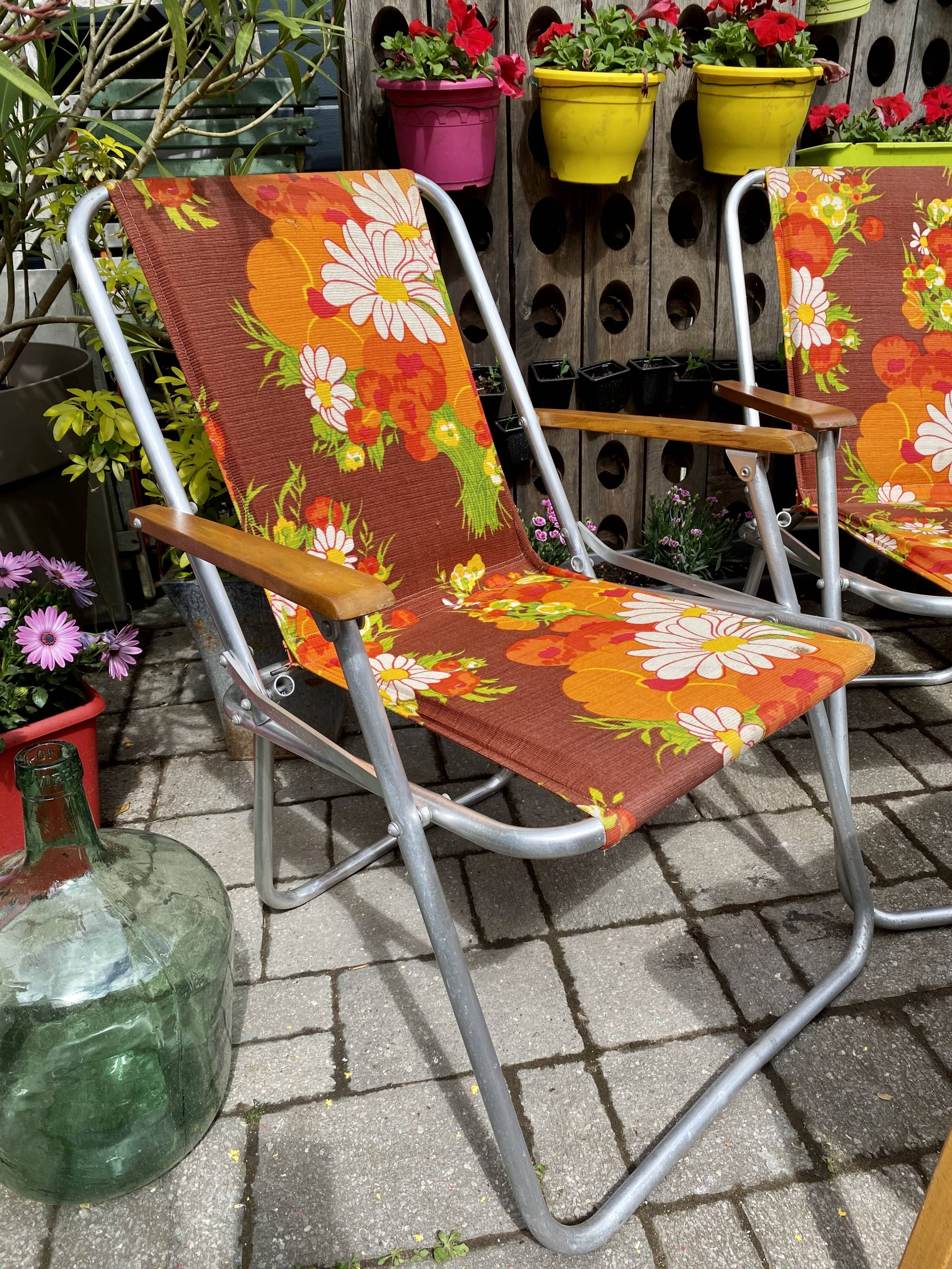 Pair of vintage camping chairs