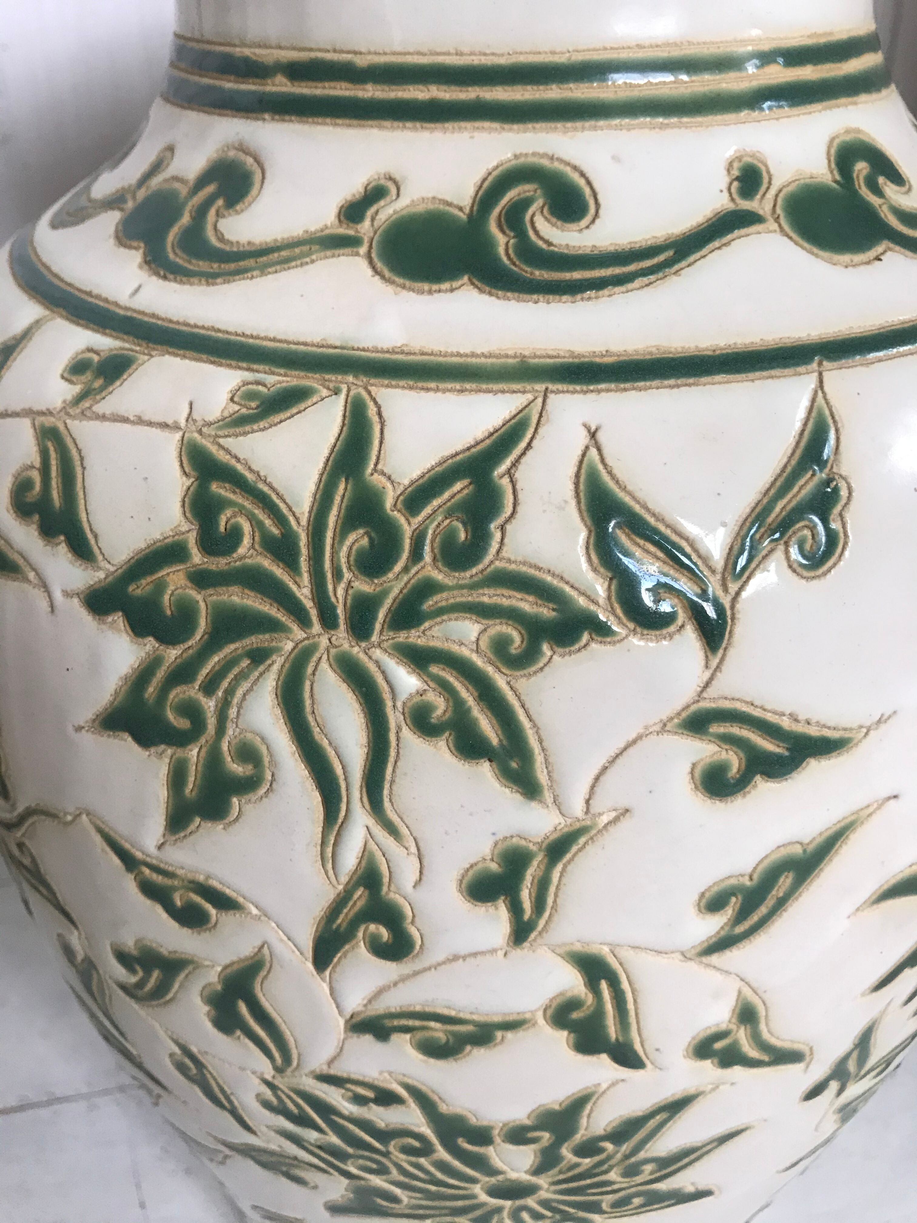 44cm enamelled ceramic vase