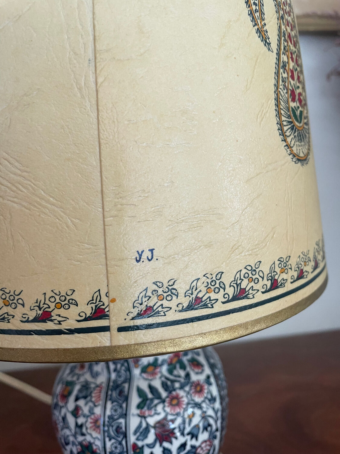 Old earthenware lamp from Gien