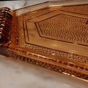 Lot de 2 plats anciens art déco en verre