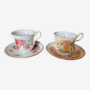 Paire de tasses Royal Albert  Queens