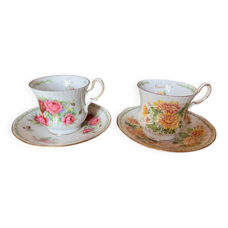 Paire de tasses Royal Albert  Queens