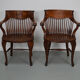 Paire de chaises de bureau de bureau en chêne édouardien anglais
