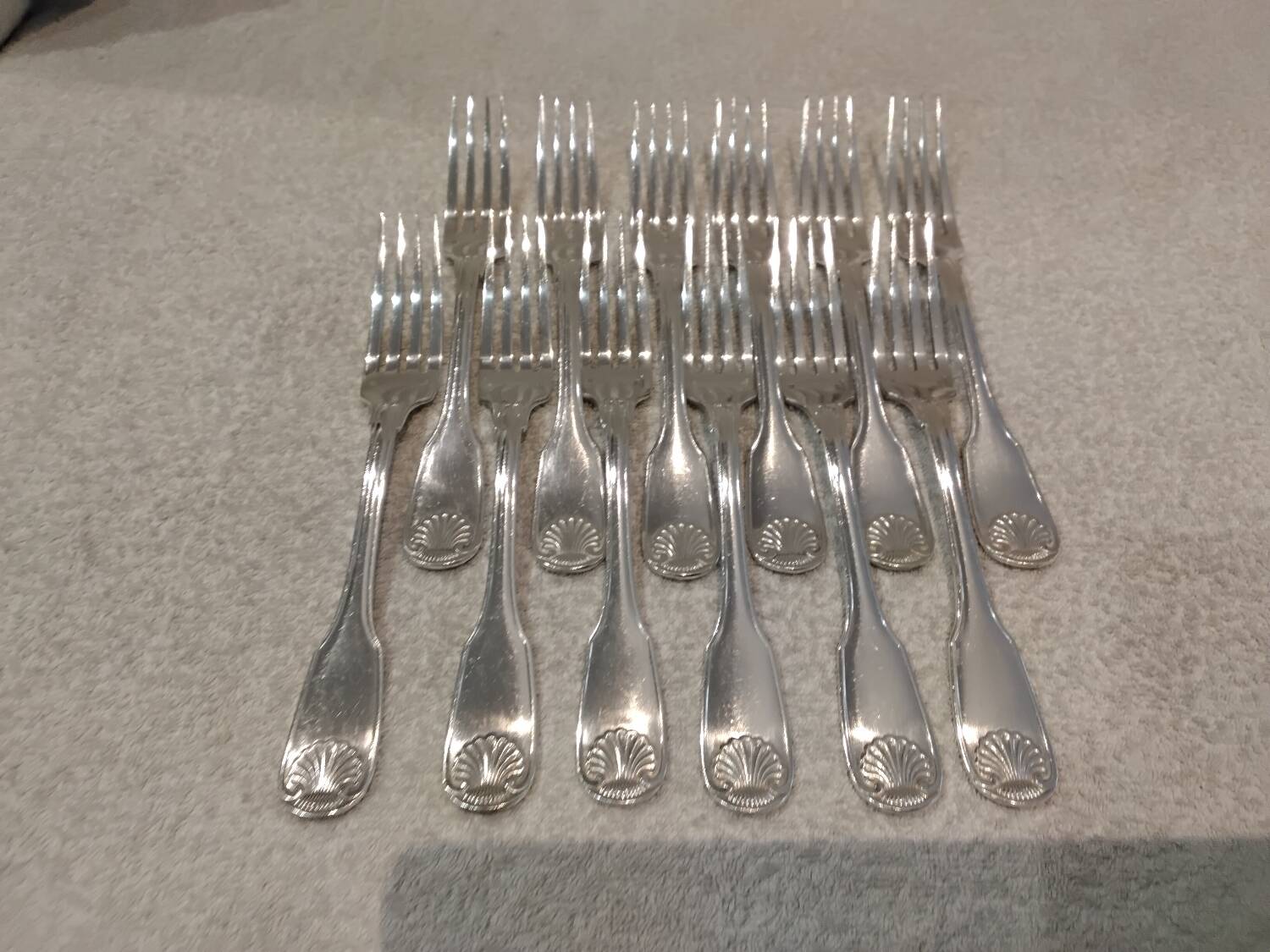 12 silver-plated table forks by Christofle Vendôme