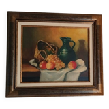 Still life with fruit signed Leroux