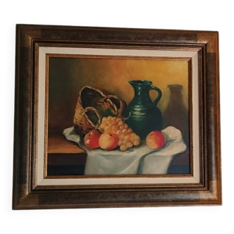 Nature morte aux fruits signée Leroux
