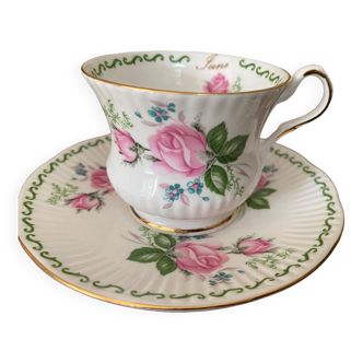 Cup and saucer Windsor June Flower Fine Bone China