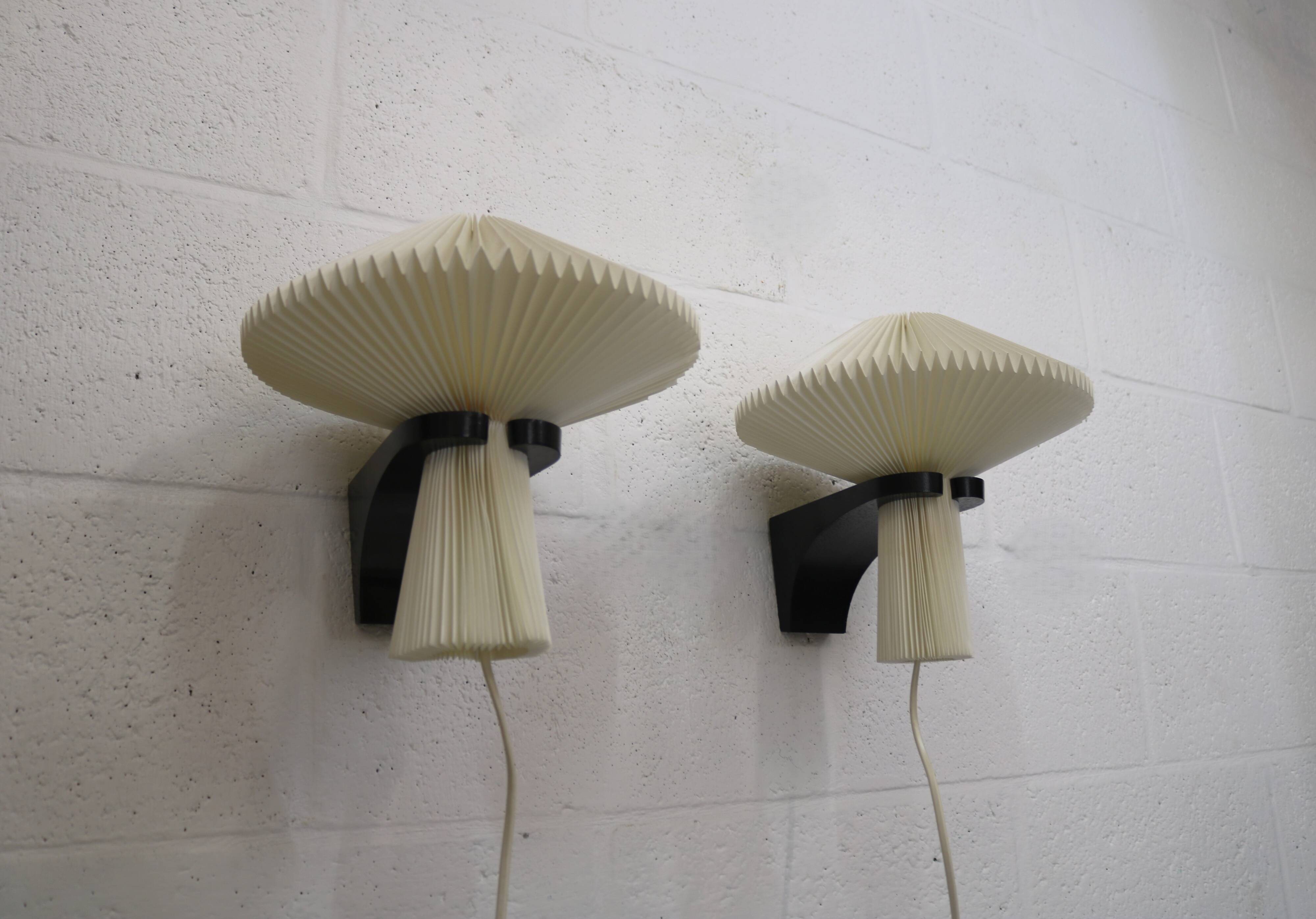 Pair original Le Klint 204 “Mushroom” lamps, designed by Vilhelm Wohlert