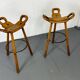 Ensemble de 2 tabourets de bar brutalistes Marbella par Sergio Rodrigues, années 1960.