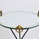 French mid-century mirror side table, Jacques Adnet style, brass, 1950s.