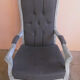 GREY PATINATED VOLTAIRE ARMCHAIR AND ANTHRACITE FABRIC