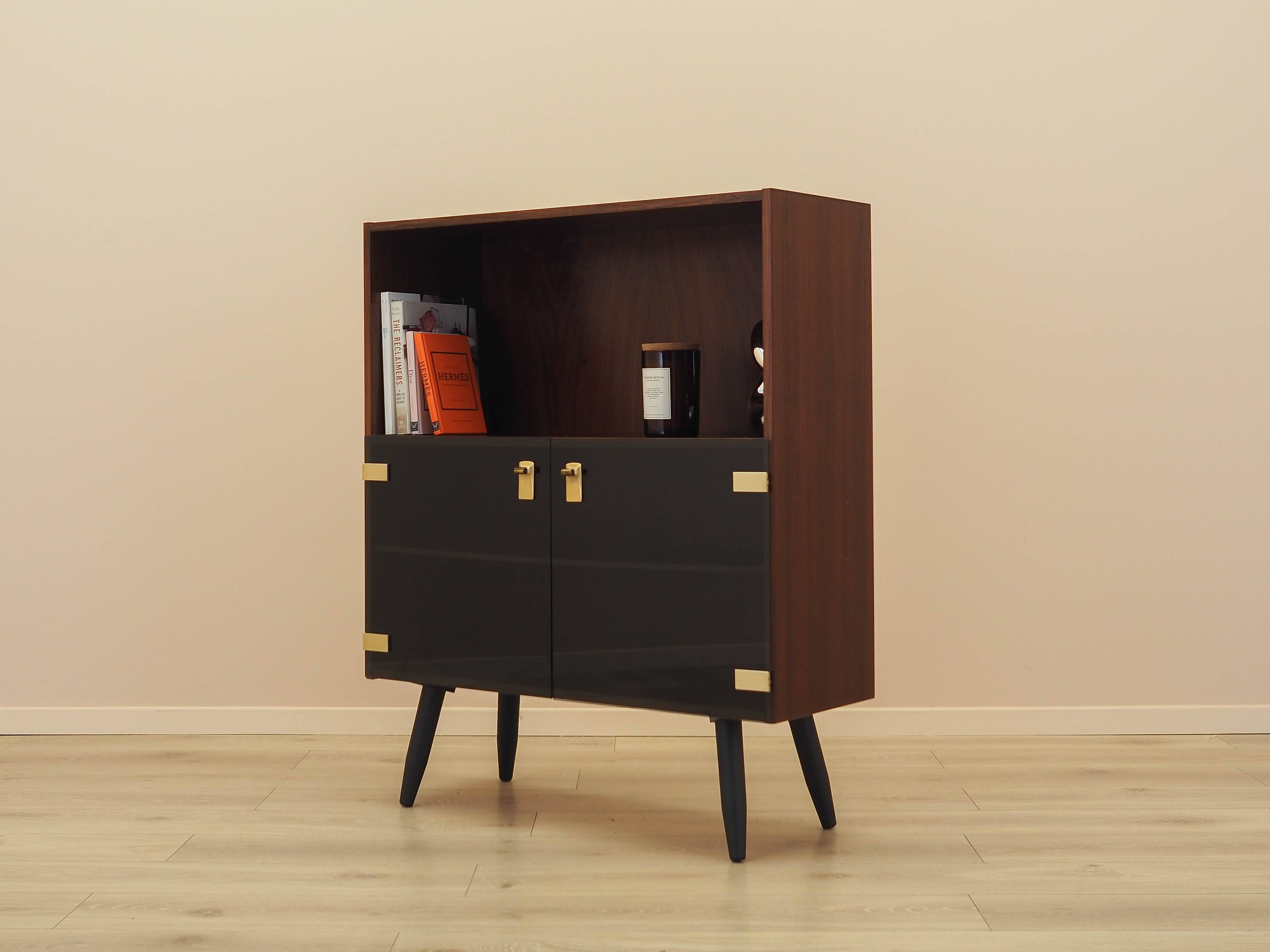 Danish Display Cabinet with Glass Doors and Contrasting Finish, 1970s