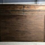 Large mirror - Indian carved wooden headboard