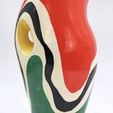 Service (vase et verres en céramique émaillée) signé Roland Brice