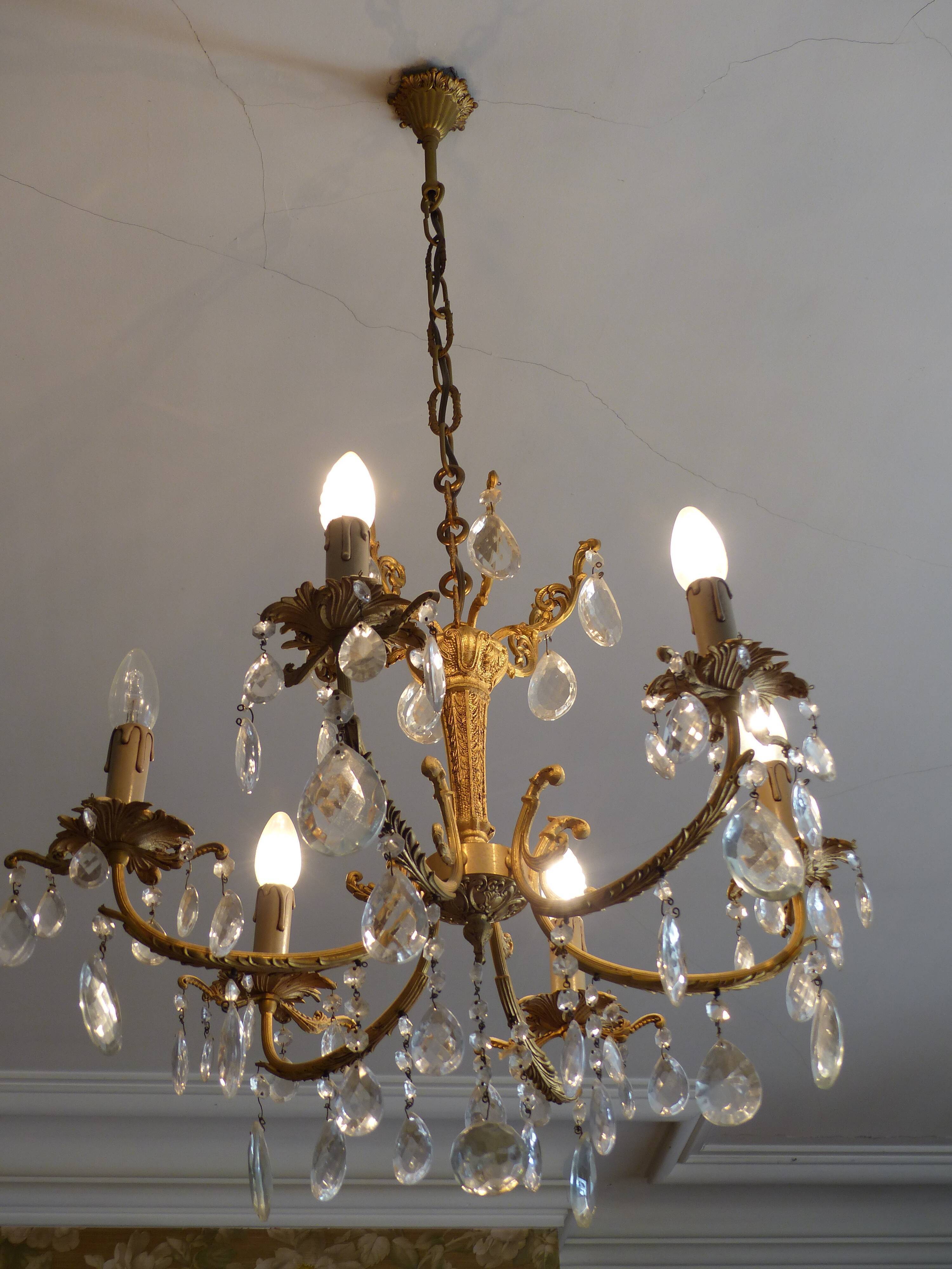 Bronze chandelier - branches with tassels