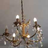 Bronze chandelier - branches with tassels