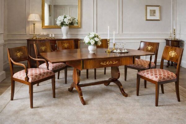 Ensemble de salon Biedermeier antique, années 1890, ensemble de 7 pièces