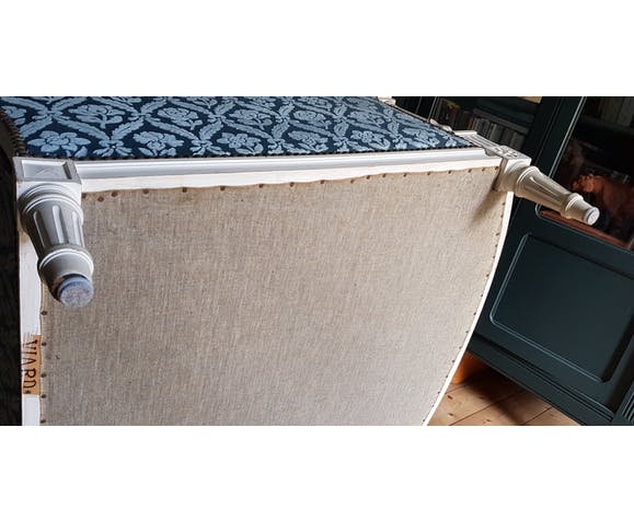 Blue velvet armchair in louis XVI style