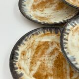 Red earthenware dessert plate