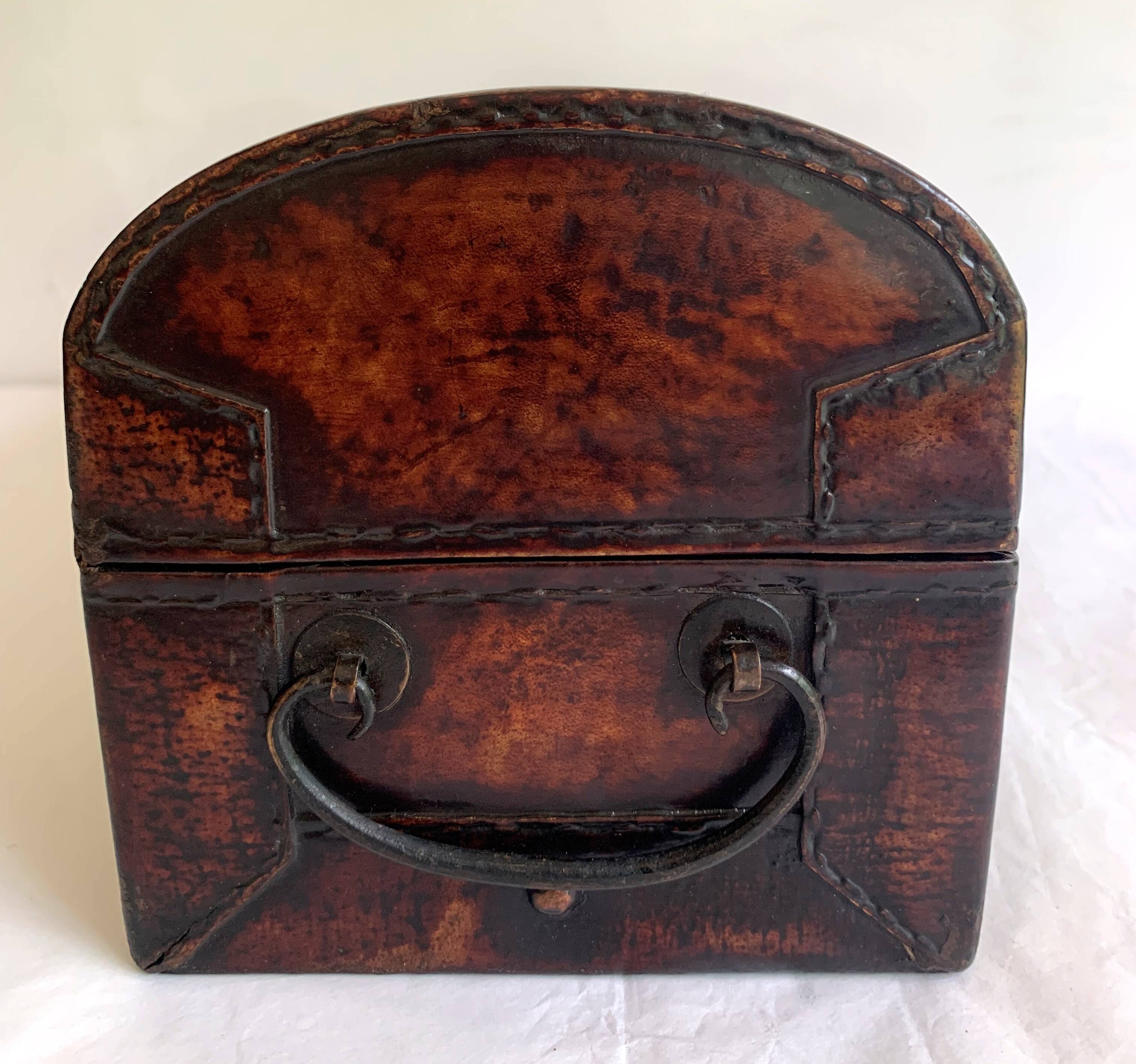 Chinese box covered with leather