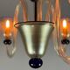 Venetian chandelier in gold and dark blue Murano glass, 5 light arms, circa 1960