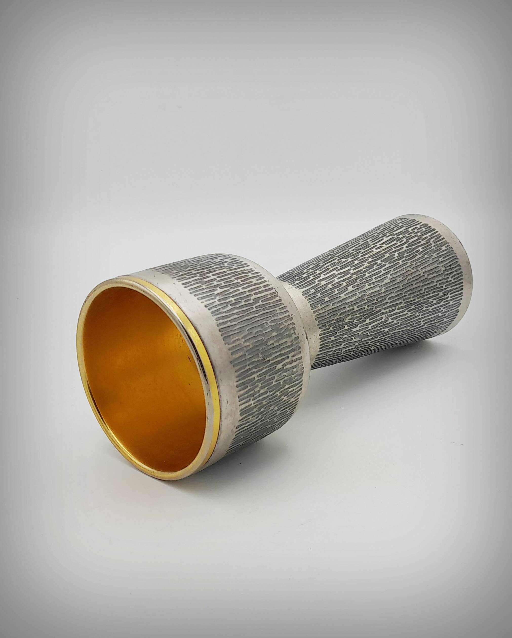 Brutalist metal chalice cup, Spain, 1960s