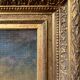 19th Century Romantic Painting "Solitary Shepherd at Dusk" Oil on Canvas + Frame
