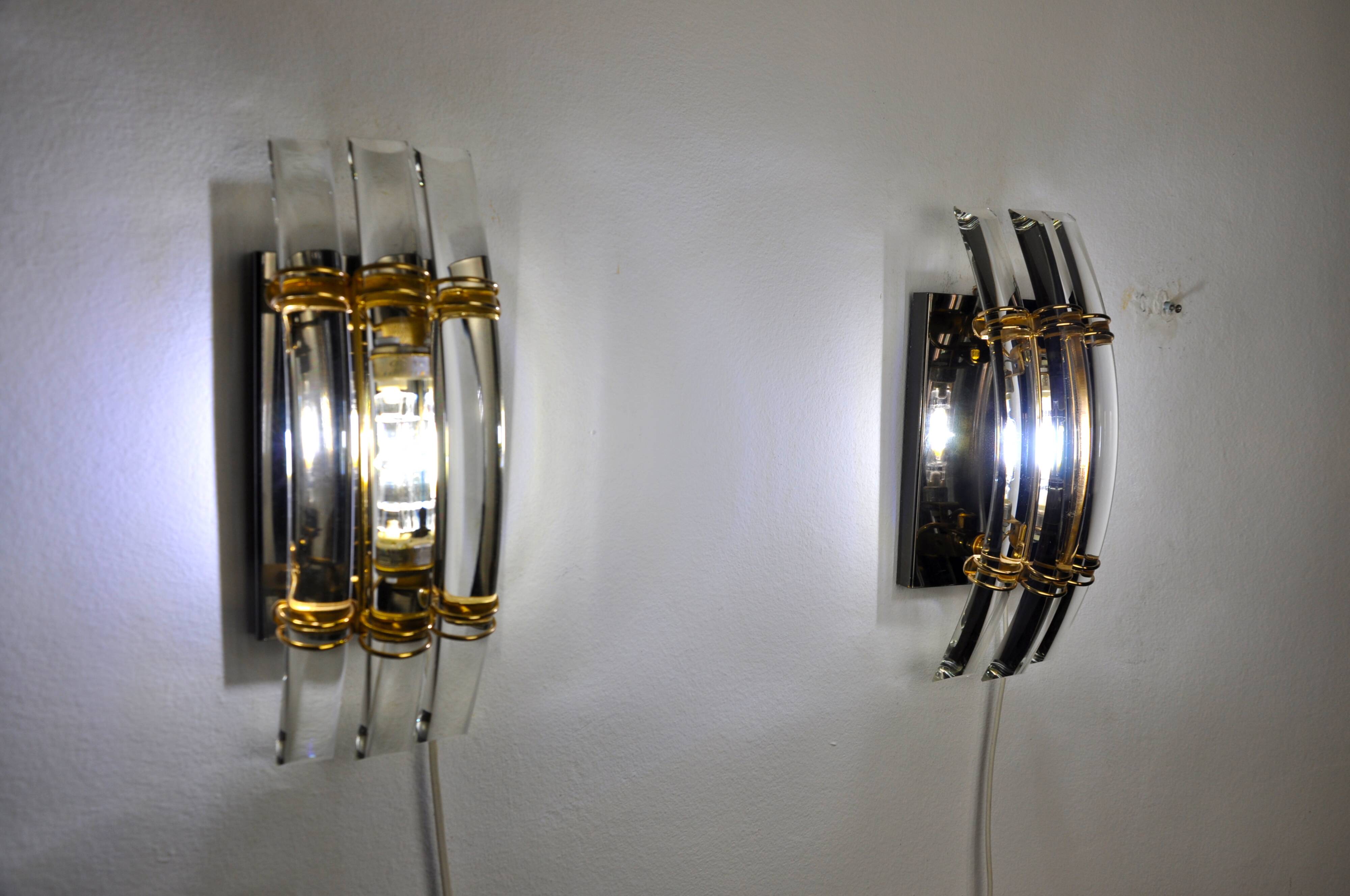 Pair of sconces, Italy, 1970