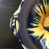 Coupe Vallauris flammée jaune et bleu