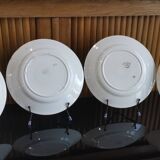 4 assiettes plates en faïence bleue et blanche de K&G Lunéville, modèle Blida