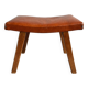 Mid-Century Modern Curved Saddle Leather Footstool Stool Brutalist Ott
