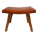 Mid-Century Modern Curved Saddle Leather Footstool Stool Brutalist Ott