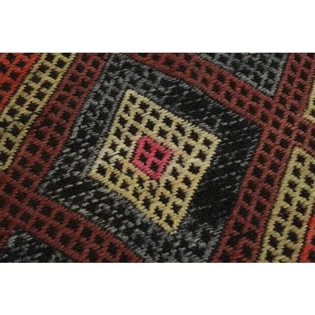 1970s Vintage Turkish Oushak Handmade Wool Cotton Red Runner Rug 70x213