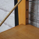 Wooden and metal wall shelf