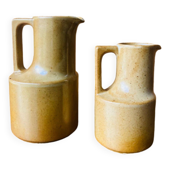 Duo of small pitchers in Brenne sandstone