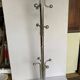 Chromed metal coat rack with vintage marble base, 1970