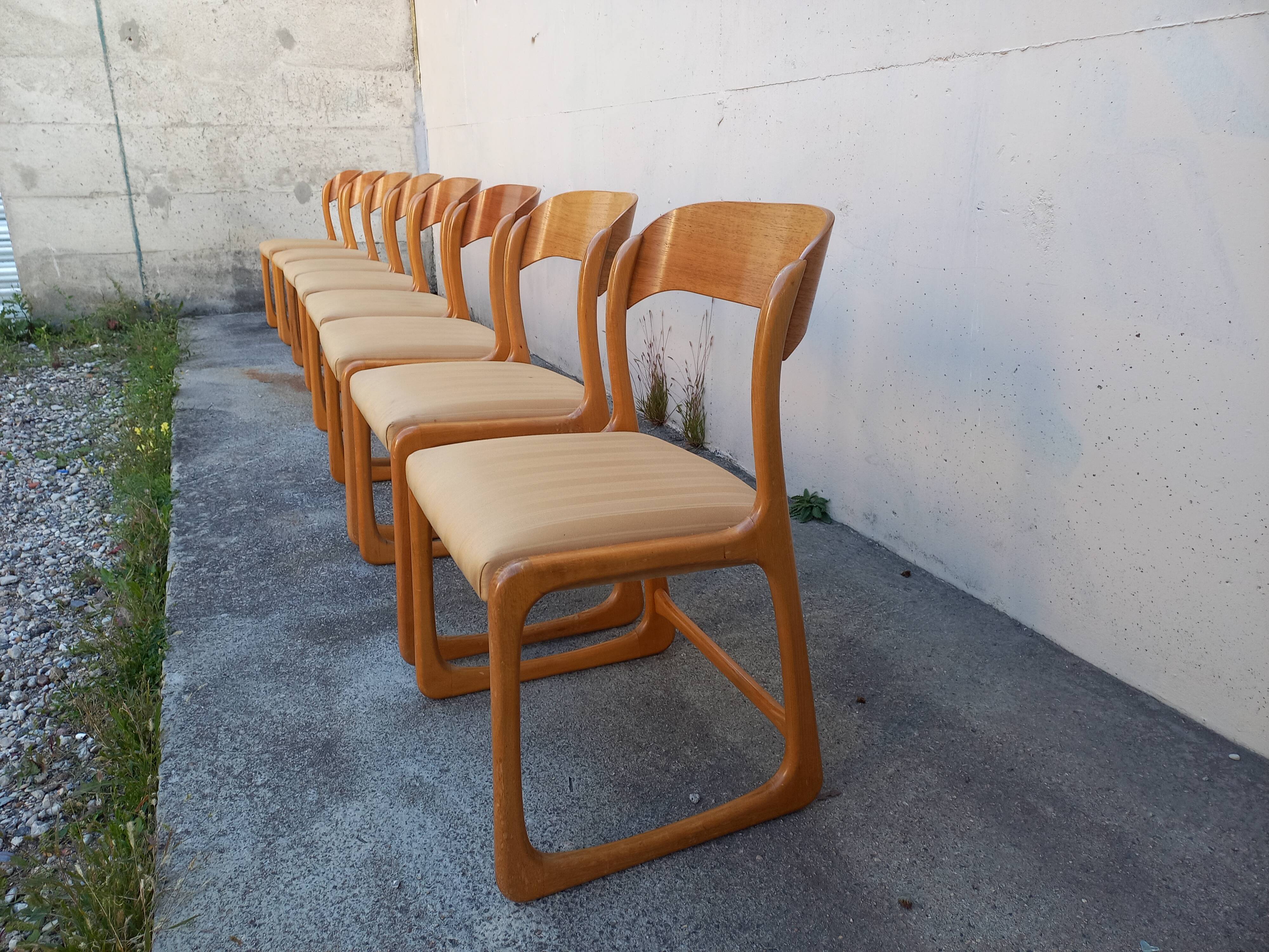 Baumann sleigh chairs, set of 8